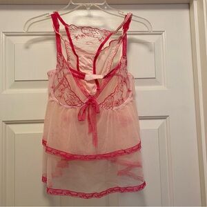 Victoria's Secret Pink Sheer Lace Chemise